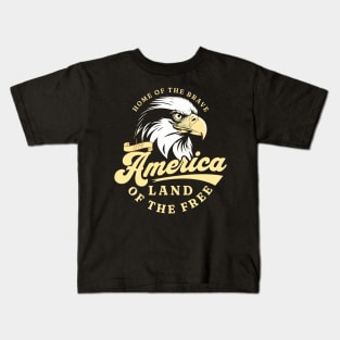 Home Of The Brave 4th Of July Usa Kids T-Shirt